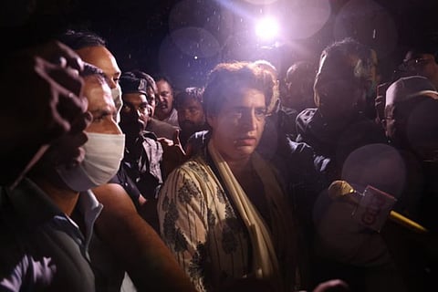 Congress General Secretary Priyanka Gandhi at Lakhimpur Kheri