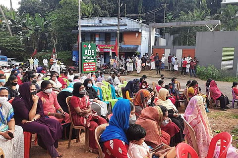 A protest against ring road in Thekkada junction