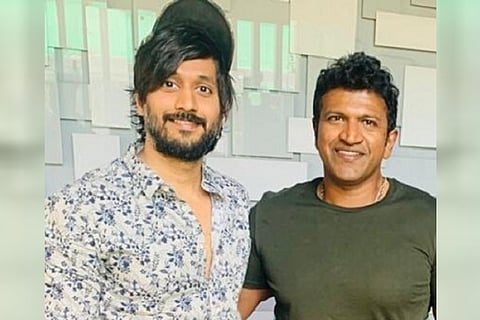 File photo of actors Chetan and Puneeth Rajkumar