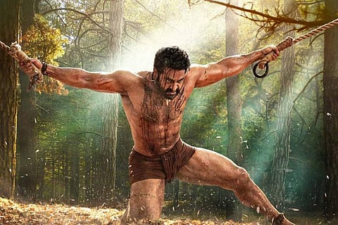 Poster from SS Rajamouli's RRR featuring actor Jr NTR
