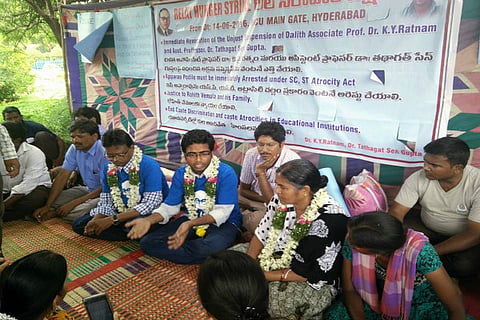 Rohith Vemula’s mother joins UoH protest as hunger strike enters fourth day