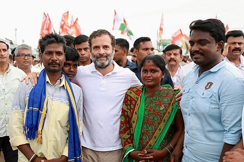 Rahul Gandhi meets Dalit family that was fined Rs 60k for touching village deity