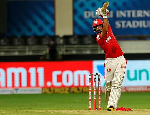 KL Rahul plays shot