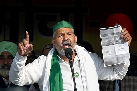 Rakesh Tikait at an earlier rally