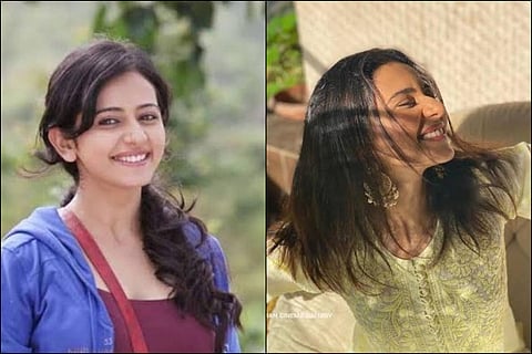  Collage of old and new photos of Rakul Preet Singh