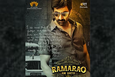 Ravi Teja from Ramarao on Duty poster