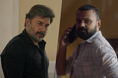 Arvind Swamy on the left and Kunchacko Boban on the right