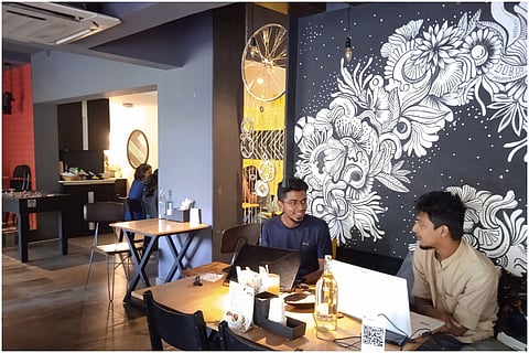 People dining out a restaurant in Thiruvananthapuram as dining out allowed in Kerala 