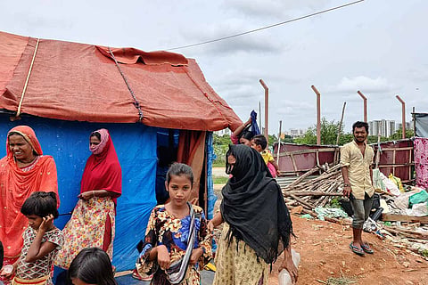 The women and children in second settlement in Bengaluru's Dasarahalli