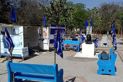 Images: UoH 'velivada' turns blue as students celebrate Rohith Vemula's birth anniversary
