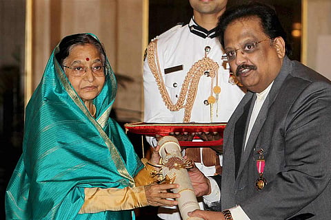 SP Balasubrahmanyam and President Pratibha Patil