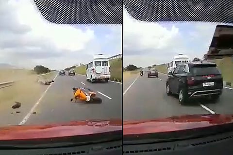 Visuals of the accident on Salem-Coimbatore Highway in Tamil Nadu