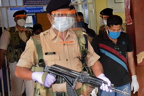 Investigation officers with accused Sandeep Nair