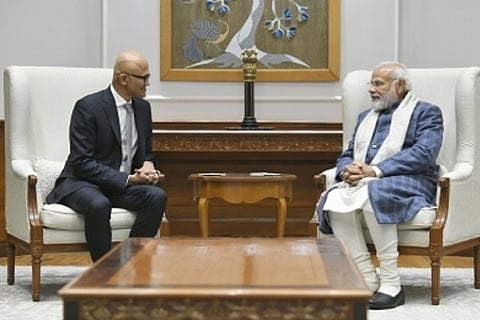 Satya Nadella, PM Modi discuss how AI can help improves lives of Indians