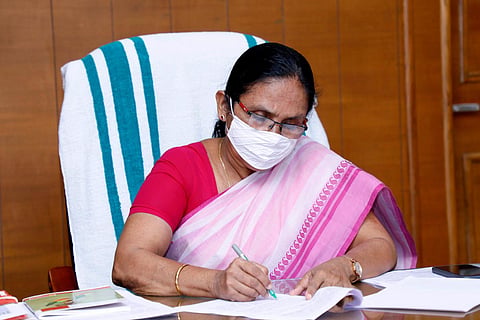 Minister KK Shailaja in office