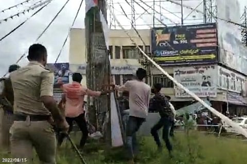 Protests over Savarkar photo on Independence Day banners