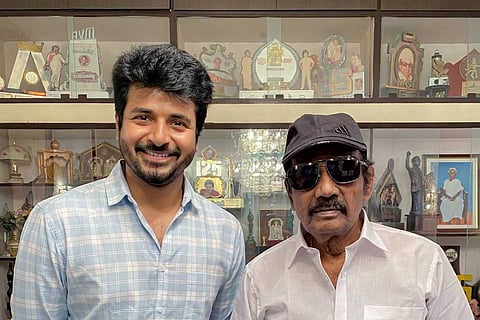 Actor Sivakarthikeyan alongside veteran actor Goundamani 
