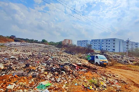 Municipality solid waste dump yard in Solipur of Shadnagar
