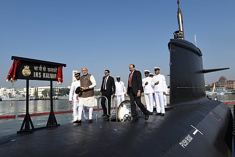 PM commissions  first indigenously-built Scorpene-class submarine INS Kalvari 