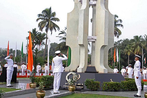 Officers at the Southen Naval Command in Kochi