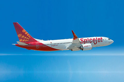 Spicejet flight in the air