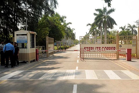 The gate of the Sterlite copper plant in Tamil Nadu's Thoothukudi