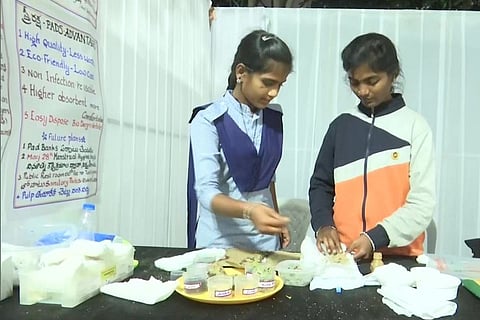 Telangana govt school kids make eco-friendly sanitary pads 