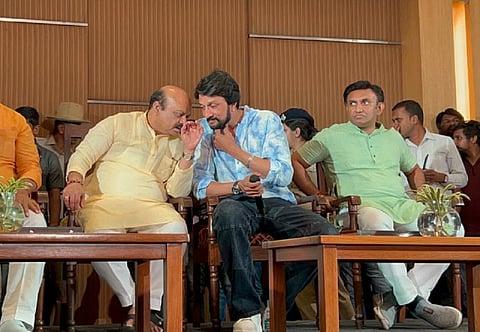 Kannada actor Kiccha Sudeep with CM Bommai 