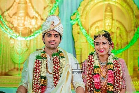 Sujeeth Reddy and Pravallika at their wedding, 