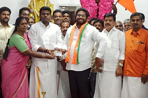 Suriya Siva joining BJP in the presence of party president K Annamalai