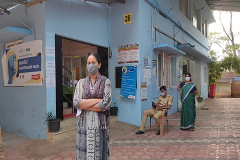 COVID19 survivor at the vaccination center