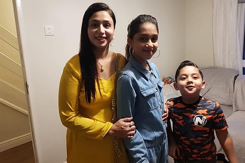 Seema Banu Syed with her two children