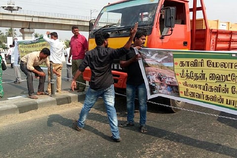 Protests in Chennai in support of TN farmers in Delhi, Director Gowthaman leads agitation