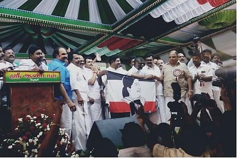 TTV Dhinakaran launches ‘Amma Makkal Munnetra Kazhagam’ with Jaya on flag