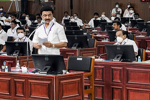 File photo of CM Stalin in the Tamil Nadu Assembly