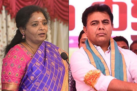 Telangana Governor Tamilisai and Minister KT Rama Rao