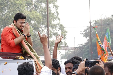 Tejasvi Surya in Hyderabad