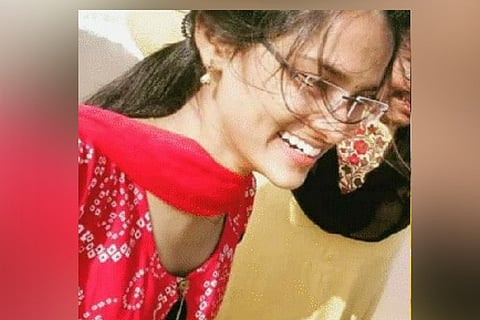 Engineering student Tejaswini from Ongole who died by suicide in a red kurta