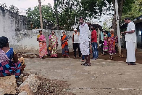 Villagers of Gudatipally who are seeking fair compensation for land acquisition