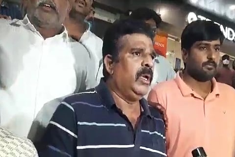 TRS MLA Chanti Kranthi speaking to mediapersons