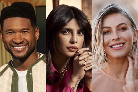 Collage of Usher, Priyanka and Julianne 