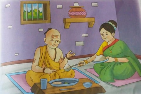 Vaasuki serving food for Thiruvalluvar 