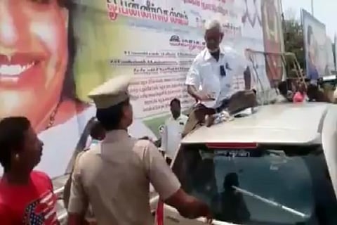 83-year-old Traffic Ramaswamy assaulted for protesting AIADMK hoarding, cops watch 