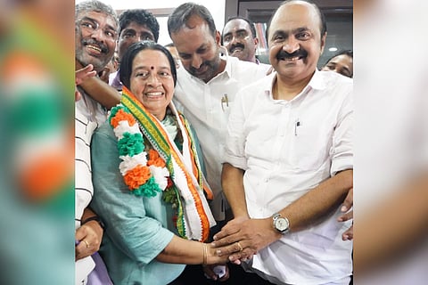 Uma Thomas and VD Satheesan
