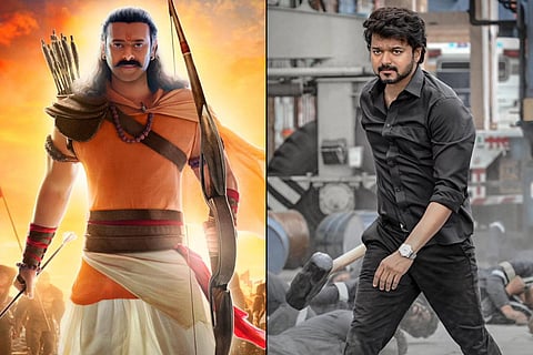 Prabhas in Adipurush (L) and Vijay in Varisu (R)