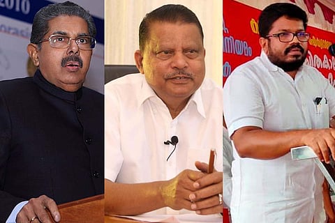 From left: Vayalar Ravi, Abdul Wahab and KK Ragesh