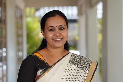 Veena george in saree 