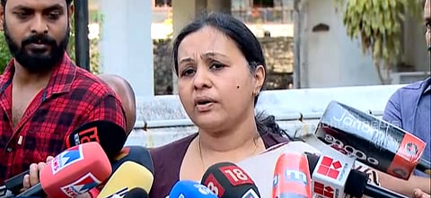 Minister Veena George speaking to media