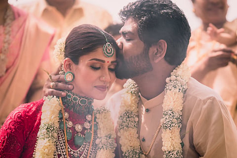 Actor Nayanthara and director Vignesh Shivan's photo from wedding