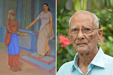 Village Scene and Artist Rajagopala Warrier